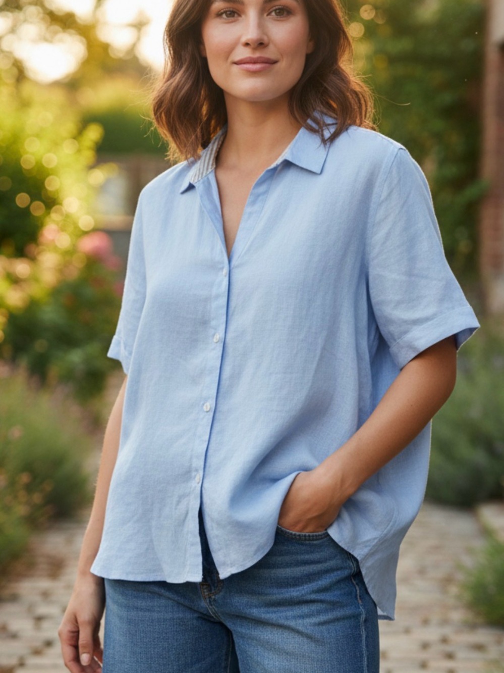 Tommy Bahama Light Blue Short-Sleeve Button-Down Shirt